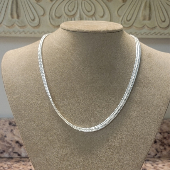 Sterling Silver 925 20in Flat Snake‎ Chain Necklace Wedding Charm Engagem…